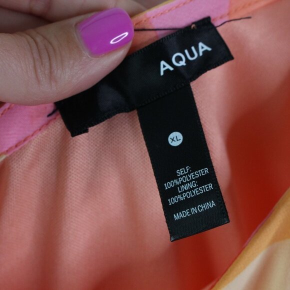 Aqua Printed One Shoulder Dress Orange Size XL‎ - Picture 5 of 6